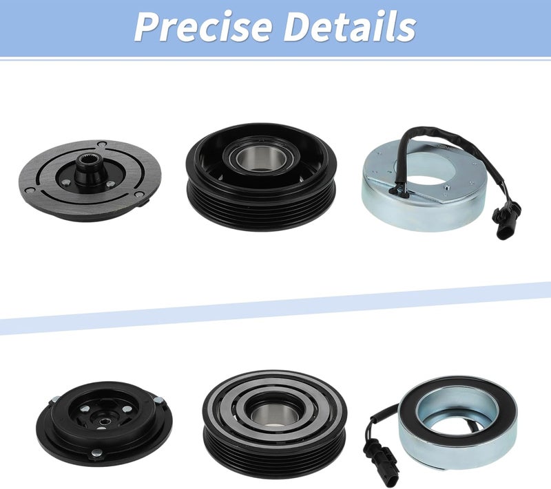 Partuto Air Conditioner AC Compressor Clutch Kit for Chevrolet Cruze 2012-2016 L4 1.4L for Chevrolet Cruze Limited 2016 for CVC Clutch Pulley W/Bearing No.39067789/113346494 - Image 5